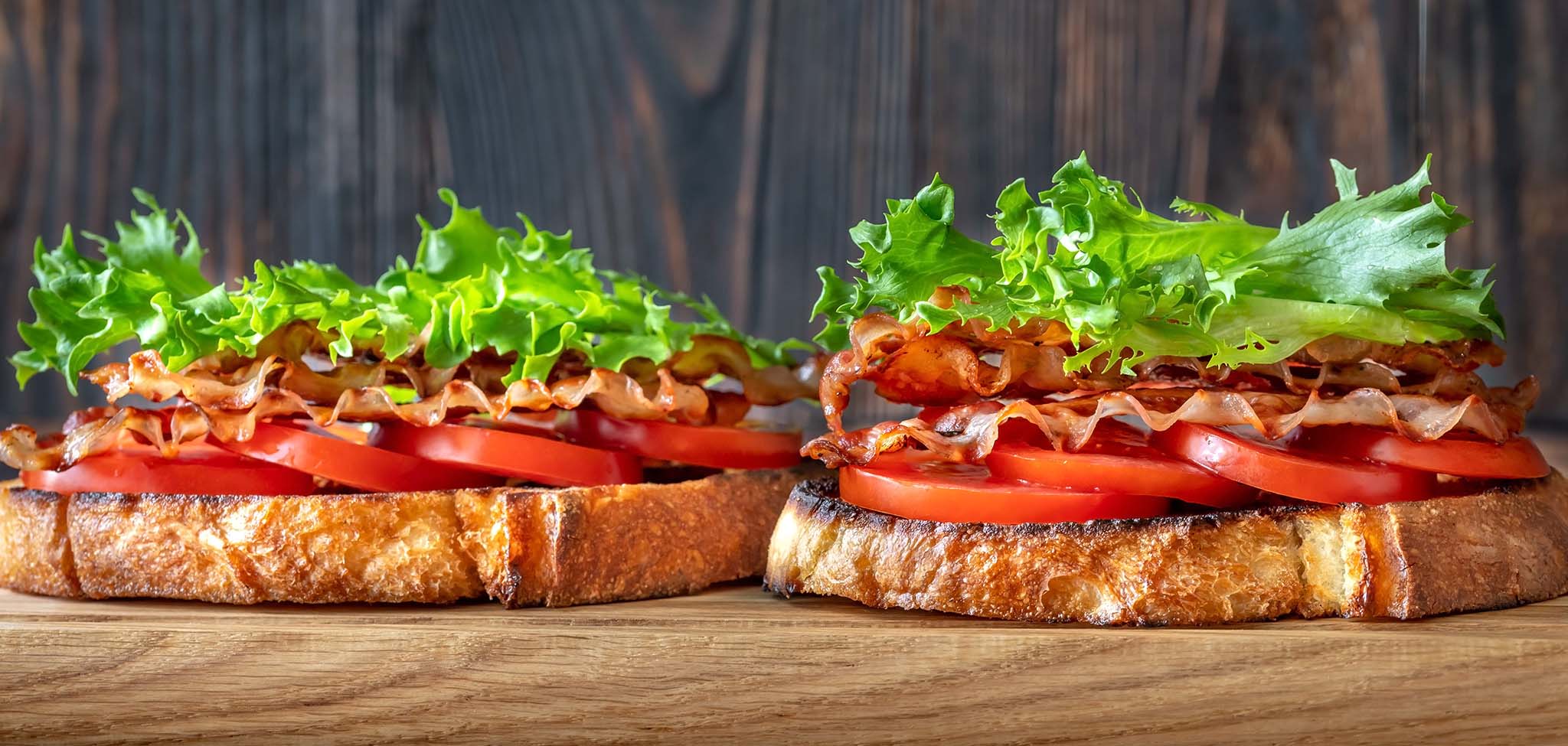 BLT sandwich made with gourmet bread.